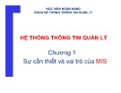 Bài giảng Hệ thống thông tin quản lý - Chương 1: Sự cần thiết và vai trò của MIS