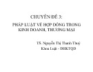 Bài giảng Chuyên đề 3: Pháp luật về hợp đồng trong kinh doanh, thương mại