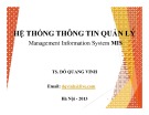 Bài giảng Hệ thống thông tin quản lý (Management Information System MIS)