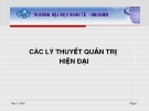 Bài giảng Lý thuyết quản trị hiện đại: Chương 3 - TS. Nguyễn Ngọc Thắng