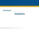 Bài giảng Lập trình cơ sở dữ liệu - Chương 3: DataSets