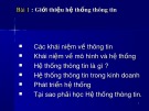 Bài giảng Nhập môn hệ thống thông tin - Bài 1: Giới thiệu hệ thống thông tin