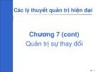 Bài giảng Lý thuyết quản trị hiện đại: Chương 7 (tt) - TS. Nguyễn Ngọc Thắng