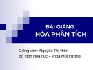 Bài giảng Hóa phân tích: Chương 3 - Nguyễn Thị Hiển