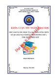 Khóa luận tốt nghiệp: Việc làm và thu nhập của lao động nông thôn đã qua đào tạo nghề ở thị xã Hương Thủy, tỉnh Thừa Thiên Huế