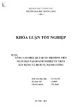 Khóa luận tốt nghiệp: Nâng cao hiệu quả quản trị dòng tiền ngắn hạn tại Doanh nghiệp Tư nhân Xây dựng và Dịch vụ Mạnh Cường