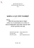 Khóa luận tốt nghiệp: Một số giải pháp nhằm hoàn thiện công tác tuyển dụng tại Công ty TNHH MTV Nước sạch số 2 Hà Nội