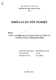 Khóa luận tốt nghiệp: Nâng cao hiệu quả sử dụng vốn tại công ty Công Ty Cổ Phần Công nghệ Bình Minh