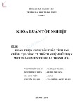 Khóa luận tốt nghiệp: Hoàn thiện công tác phân tích tài chính tại Công ty trách nhiệm hữu hạn một thành viên Thuốc lá Thanh Hóa