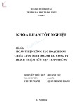 Khóa luận tốt nghiệp: Hoàn thiện công tác hoạch định chiến lược kinh doanh tại Công ty TNHH Thanh Hùng