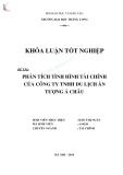 Khóa luận tốt nghiệp: Phân tích hiệu quả hoạt động sản xuất kinh doanh của công ty TNHH Du lịch Ấn tượng Á Châu