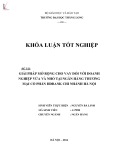 Khóa luận tốt nghiệp: Giải pháp mở rộng cho vay đối với doanh nghiệp vừa và nhỏ tại Ngân hàng Thương mại Cổ phần HDbank chi nhánh Hà Nội