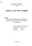 Khóa luận tốt nghiệp: Phân tích tài chính doanh nghiệp tại Công ty Cổ phần HABADA - Thực trạng và giải pháp