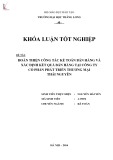 Khóa luận tốt nghiệp: Hoàn thiện công tác kế toán bán hàng và xác định kết quả bán hàng tại Công ty Cổ phần Phát triển Thương mại Thái Nguyên