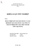 Khóa luận tốt nghiệp: Hoàn thiện kế toán bán hàng và xác định kết quả bán hàng tại Công ty Trách nhiệm hữu hạn Một thành viên Việt Hưng