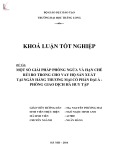 Khóa luận tốt nghiệp: Một số giải pháp phòng ngừa và hạn chế rủi ro trong cho vay hộ sản xuất kinh doanh tại Ngân hàng Thương mại Cổ phần Đại Á – Phòng giao dịch Hà Huy Tập