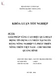 Khóa luận tốt nghiệp: Giải pháp nâng cao hiệu quả hoạt động tín dụng cá nhân tại Ngân hàng Nông nghiệp và Phát triển Nông thôn – Chi nhánh Quảng Bình