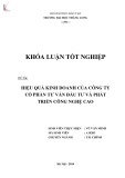 Khóa luận tốt nghiệp: Hiệu quả kinh doanh của Công ty Cổ phần Tư vấn Đầu tư và Phát triển Công nghệ cao