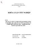 Khóa luận tốt nghiệp: Quản lý vốn và một số giải pháp nâng cao hiệu quả quản lý vốn tại Công ty TNHH Một thành viên – Kinh doanh nước sạch Hưng Yên