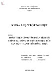 Khóa luận tốt nghiệp: Hoàn thiện công tác phân tích tài chính doanh nghiệp tại Công ty Trách nhiệm hữu hạn Một thành viên Đăng Thực