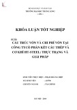 Khóa luận tốt nghiệp: Cấu trúc vốn và chi phí vốn tại Công tyCP Kết cấu thép cơ khí HT-Steel Thực trạng và giải pháp