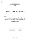 Khóa luận tốt nghiệp: Phân tích tình hình tài chính của Công ty CP đầu tư và phát triển Savico