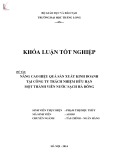 Khóa luận tốt nghiệp: Nâng cao hiệu quả sản xuất kinh doanh tại Công ty Trách nhiệm hữu hạn Một thành viên Nước sạch Hà Đông