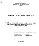 Khóa luận tốt nghiệp: Những giải pháp hoàn thiện công tác chăm sóc khách hàng tại Công ty TNHH Dịch vụ 179