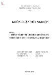 Khóa luận tốt nghiệp: Phân tích tình hình tài chính tại Công ty TNHH Dịch vụ Thương mại Đại Việt