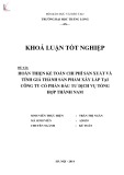 Khóa luận tốt nghiệp: Hoàn thiện kế toán chi phí sản xuất và tính giá thành sản phẩm xây lắp tại Công ty Cổ phần Đầu tư Dịch vụ tổng hợp Thành Nam