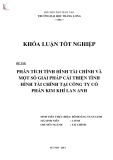 Khóa luận tốt nghiệp: Phân tích tình hình tài chính và một số giải pháp cải thiện tình hình tài chính Công ty Cổ phần Kim khí Lan Anh