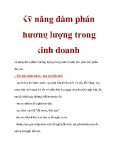 Kỹ năng đàm phán thương lượng trong lĩnh vực kinh doanh