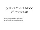 Bài giảng Quản lý Nhà nước về tôn giáo