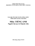 Tài liệu Ôn thi tuyển công chức tỉnh Tiền Giang năm 2014 môn Tiếng Anh ngạch cán sự và chuyên viên