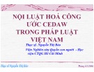 Bài giảng Nội luật hóa Công ước CEDAW trong pháp luật Việt Nam