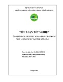 Tiểu luận tốt nghiệp Hệ thống thông tin môi trường: Ứng dụng GIS và thuật toán nội suy đánh giá chất lượng nước tại tỉnh Đồng Nai