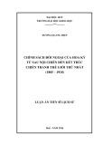 Luận án Tiến sĩ Lịch sử: Chính sách đối ngoại của Hoa Kỳ từ sau Nội chiến đến kết thúc Chiến tranh thế giới thứ nhất 1865 – 1918