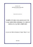 Luận án Tiến sĩ Sinh lý học thực vật: Nghiên cứu khả năng kháng rầy nâu và đặc điểm nông sinh học của một số giống lúa tại Thừa Thiên Huế