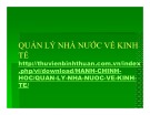 Bài giảng môn Quản lý Nhà nước về kinh tế