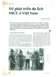 Để phát triển du lịch MICE ở Việt Nam