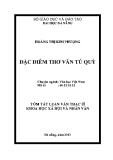 Tóm tắt luận văn Thạc sĩ Khoa học xã hội và nhân văn: Đặc điểm thơ văn Tú Quỳ