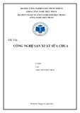 Tiểu luận môn Ứng dụng công nghệ sinh học trong công nghệ thực phẩm: Công nghệ sản xuất Sữa chua