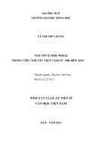Tóm tắt luận án Tiến sĩ Văn học Việt Nam: Nguyên lí đối thoại trong tiểu thuyết Việt Nam từ 1986 đến 2010