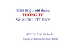 Bài giảng Giới thiệu nội dung Thông tư số: 01/2011/TT-BNV