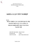 Khóa luận tốt nghiệp: Hoàn thiện các giải pháp quản trị nguồn nhân lực của Công ty Trách nhiệm hữu hạn Tài Năng tại Hà Nội