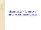 Bài giảng Khoa học đất cơ bản (Basic of Soil Science) - Chương 5: Nước trong đất