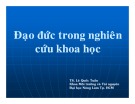 Bài giảng Phương pháp nghiên cứu khoa học môi trường: Chương 9 - TS. Lê Quốc Tuấn