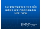 Bài giảng Phương pháp nghiên cứu khoa học môi trường: Chương 5 - TS. Lê Quốc Tuấn