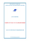 Luận án Tiến sĩ Quản trị kinh doanh: Nghiên cứu đầu tư của doanh nghiệp