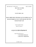 Luận án Tiến sĩ Kinh tế: Hoàn thiện phân tích báo cáo tài chính tại các doanh nghiệp sản xuất liên doanh với nước ngoài ở Việt Nam